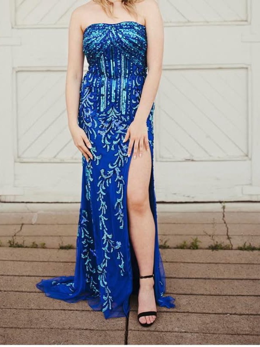 Formal sequined dress.